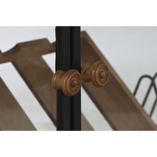 Flaskestativ Home ESPRIT Svart Naturell Tre Metall Krystall 102 x 32 x 60 cm