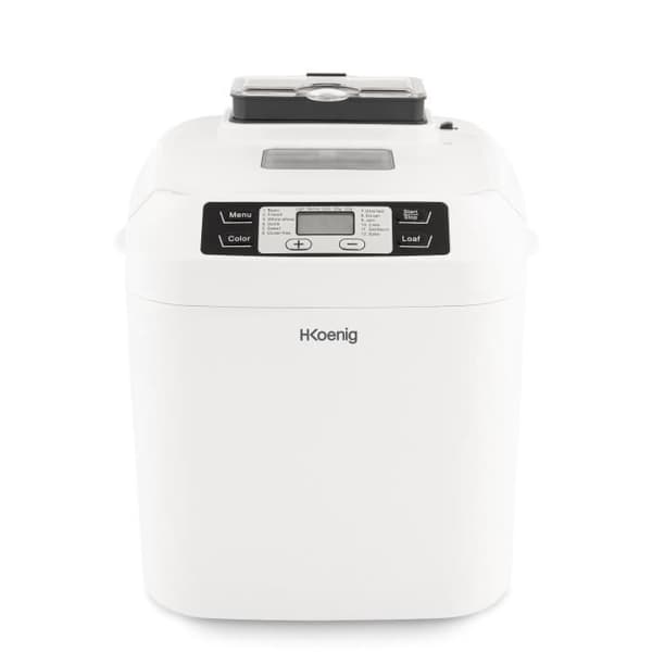 HKOENIG brödmaskin - BAKE340 - 12 program - 3 nivåer av gräddning - Upp till 800g bröd - 550W - Vit