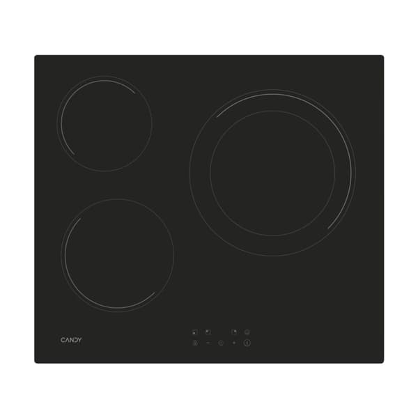 Plade i glaskeramik Candy CH63DCC 59 cm Sort