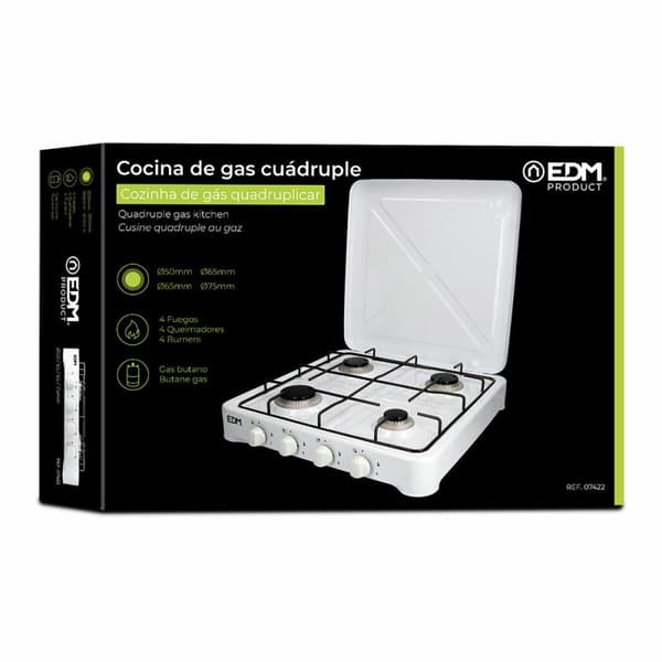 Gaskogeplade EDM 07422 Hvid 1500 W