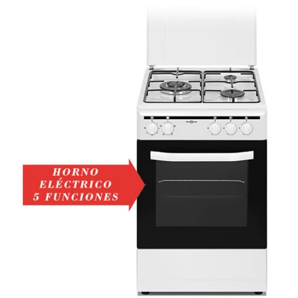 Gaskogeplade Vitrokitchen CB5535BNE Hvid