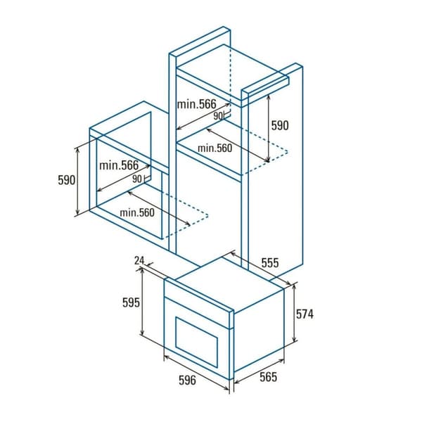 Ovn Cata MRA 7108 WH 60 L