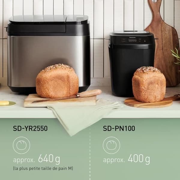 Panasonic SD-PN100KXE Mini-Brödmaskin för Små Hushåll, 4 Glutenfria Program, Kompakt Design, 18 Program