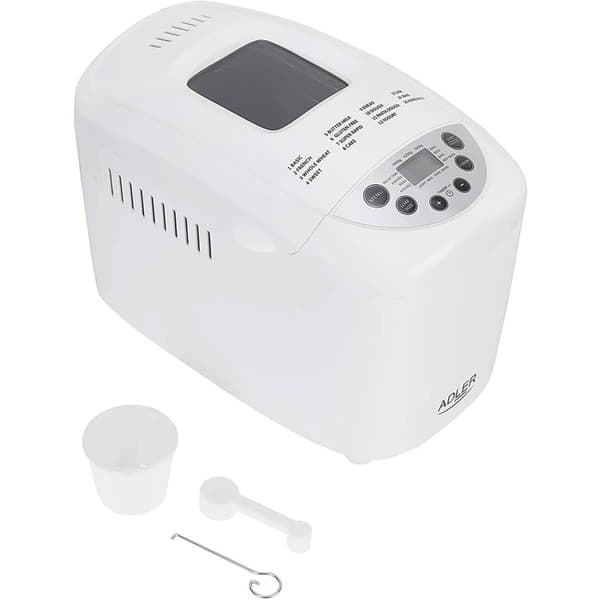 Brödmaskin, 15 Program, utan Gluten, Timer, Knåda, Bakning Adler AD6019 850W Vit 39755