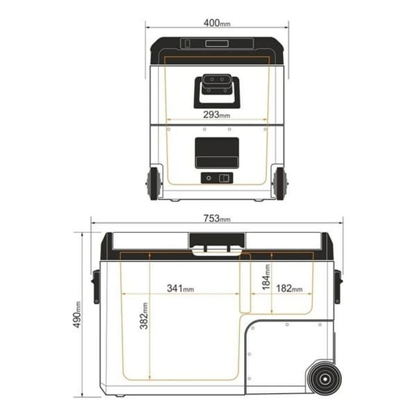 Mini køleskab Yolco TCX50 Sort Sand 60 W 10 L 40 L 52 L