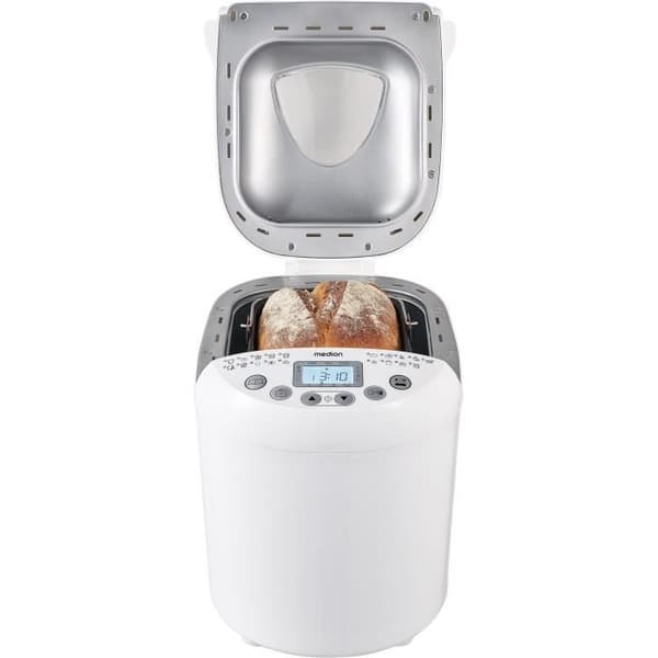 Brödmaskin - MEDION - 50073723 - 550 W - 19 program - Hublot - Vit