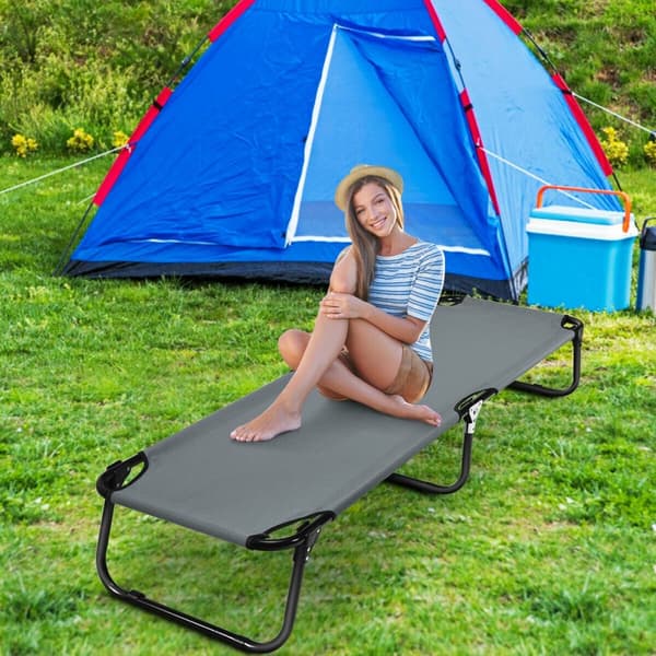 Camping seng, 191x56x31 cm, Grå
