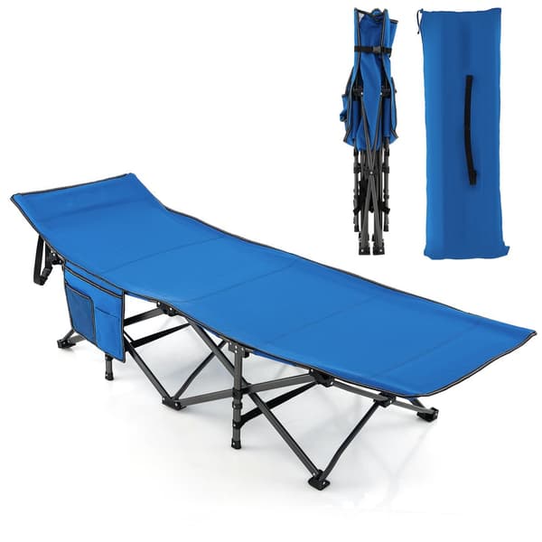 Camping seng, 75x28.5x20 tommer, Blå