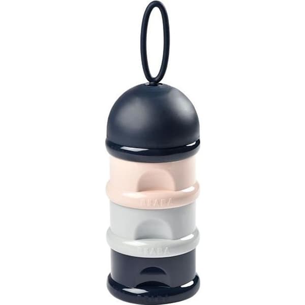 BEABA doseringslåda med stapelbar mjölk (mörkblå + grå + rosa)