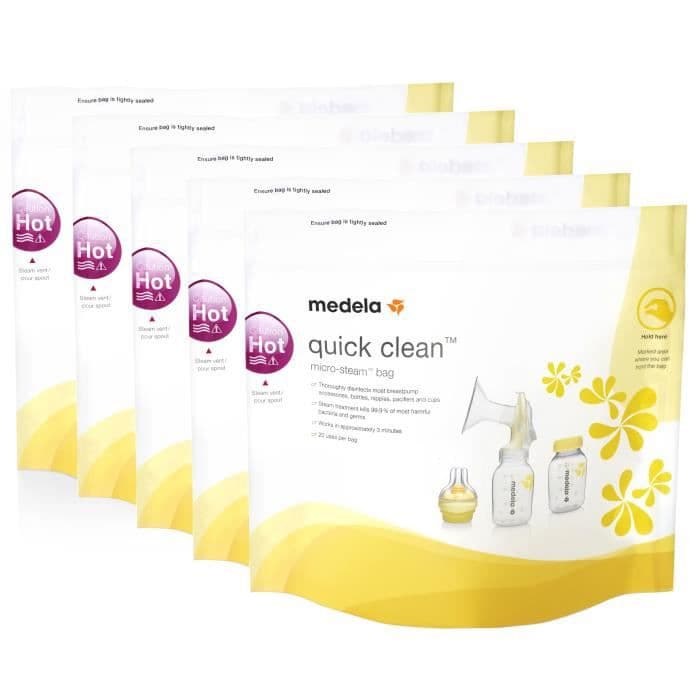 MEDELA Sæt med 5 Quick Clean -poser - Til mikrobølger