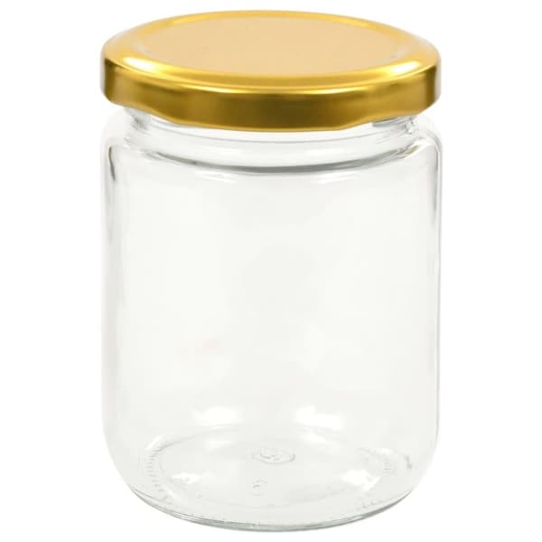vidaXL Syltburkar i glas med guldfärgade lock 96 st 230 ml
