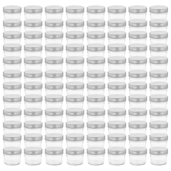 vidaXL Syltetøyglass med sølve lokk 96 stk 110 ml