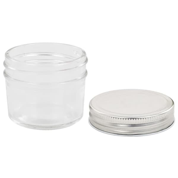 vidaXL Syltetøyglass med sølve lokk 24 stk 110 ml
