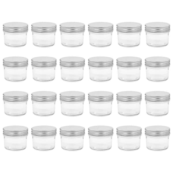 vidaXL Syltetøyglass med sølve lokk 24 stk 110 ml