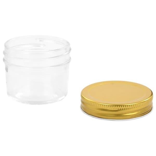 vidaXL Syltburkar i glas med guldfärgade lock 48 st 110 ml