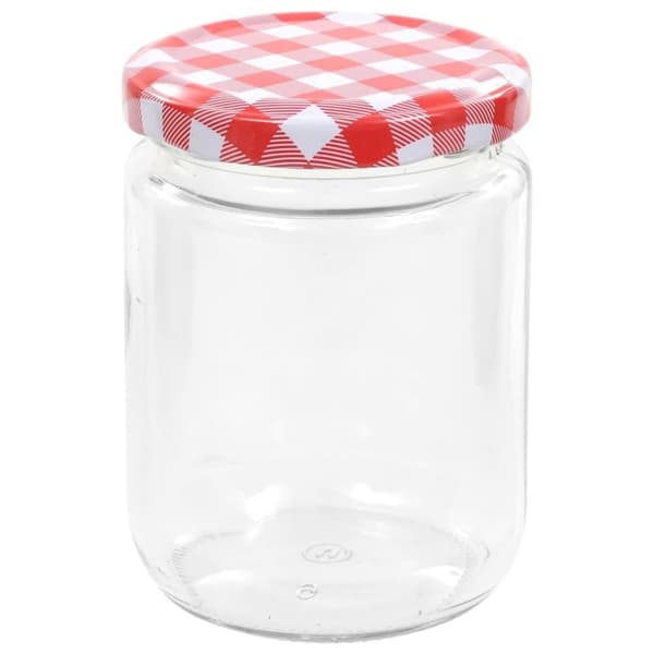 vidaXL syltetøjsglas 96 stk. med hvide og røde låg 230 ml