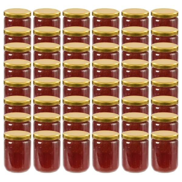 vidaXL syltetøjsglas 48 stk. med guldfarvet låg 230 ml