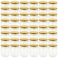Miniatyrbilde 1 av 9: vidaXL Syltetøyglass med gult lokk 48 stk 230 ml
