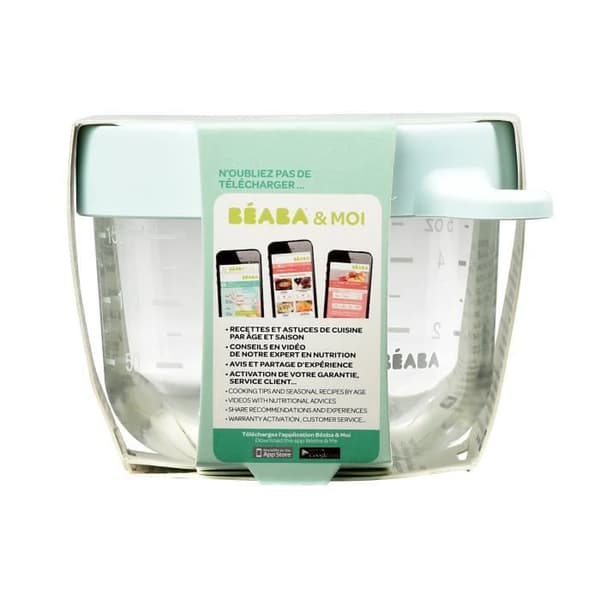 BEABA förvaringsburkar i glas - 150 ml - Extra resistenta - Blå