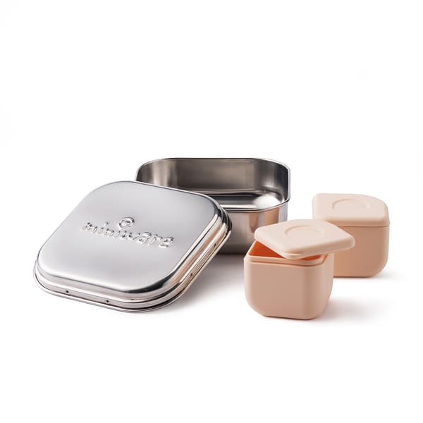 GrowBento Lunch Set - Chrome/Peach Miniware
