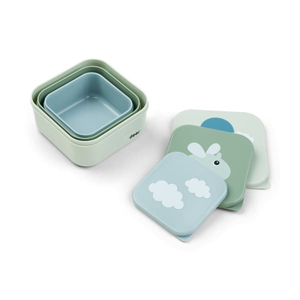Snacksbox 3-Pack Happy Clouds Green Done by Deer