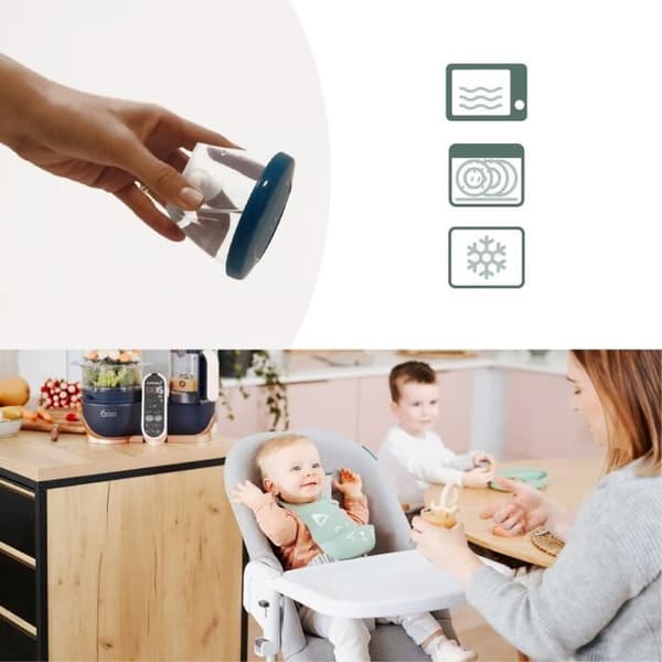 BABYMOOV Babybols set med 6 förvaringsburkar för bebisar 250ml, graderad, garanterat BPA-fri, lufttät, omskrivbar yta