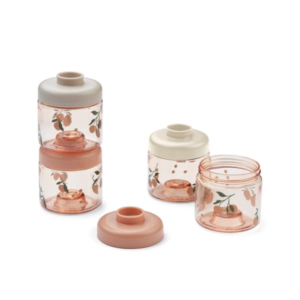 Dominique Oppbevaring av babymat Tritan 4-Pack Peach/Sea shell Liewood
