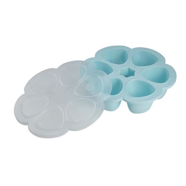 BEABA Multiportions i premiumkvalitetssilikon, värmebeständig, lufttätt lock, Made in Italy, 6x150 ml blå