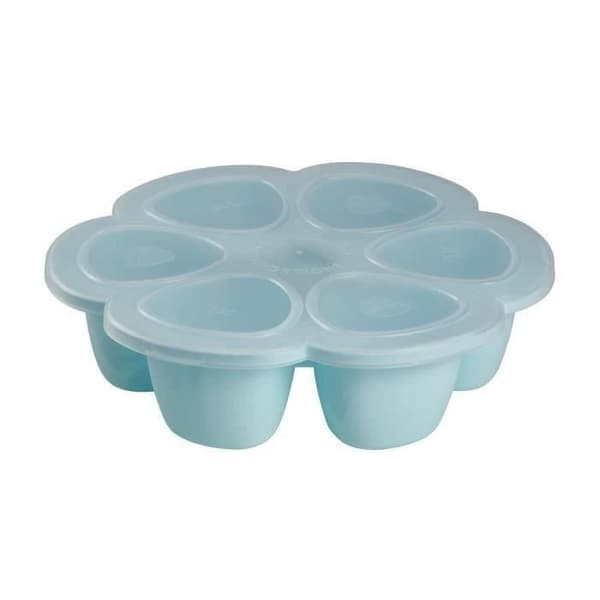BEABA Multiportions i premiumkvalitetssilikon, värmebeständig, lufttätt lock, Made in Italy, 6x150 ml blå