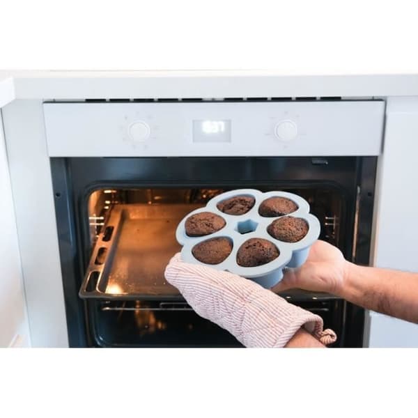 BEABA Multiportions i premiumkvalitetssilikon, värmebeständig, lufttätt lock, Made in Italy, 6x150 ml blå