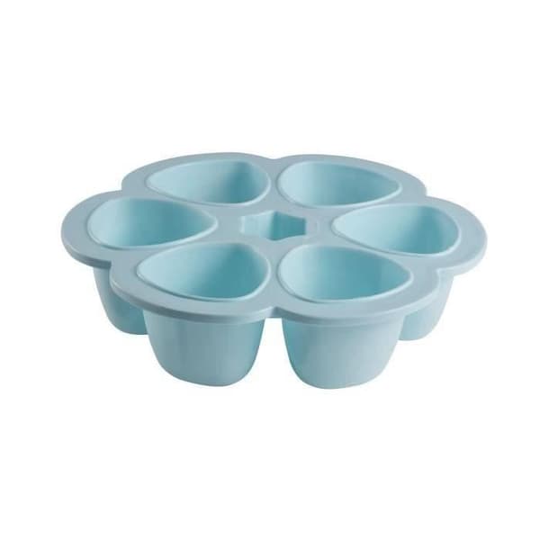BEABA Multiportions i premiumkvalitetssilikon, värmebeständig, lufttätt lock, Made in Italy, 6x150 ml blå