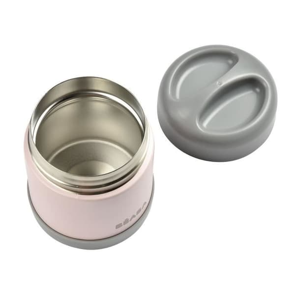Béaba portionsisolerad förvaringsburk i rostfritt stål Grå Rosa 300ml