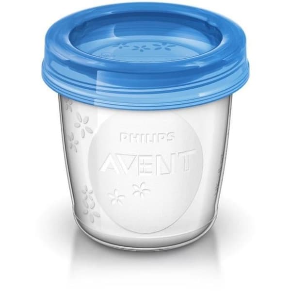 Konserveringsburkar - PHILIPS AVENT - Bröstmjölk - 10 burkar 180ml + 2 adaptrar