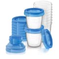 Miniatyrbild 1 av 4: Konserveringsburkar - PHILIPS AVENT - Bröstmjölk - 10 burkar 180ml + 2 adaptrar