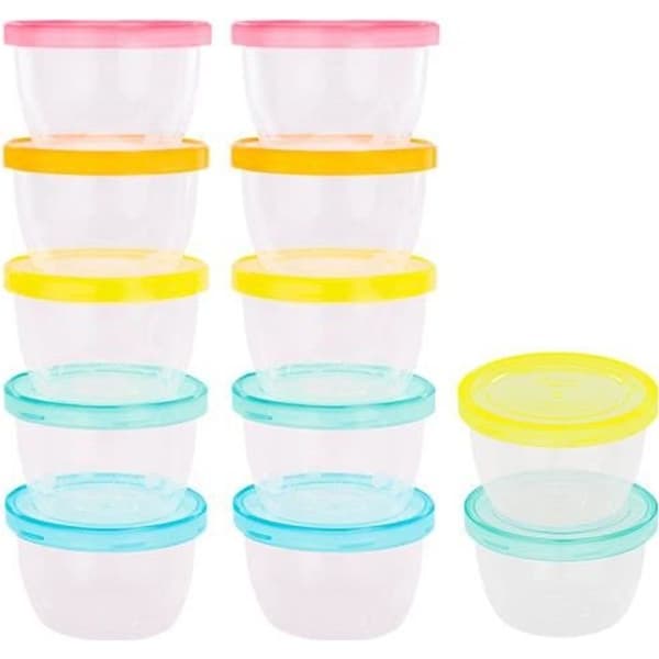 Badabulle Batch om 12 badabowls - Graderade förvaringsbehållare 250 ml - Omskrivbar yta