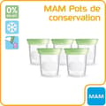 Miniatyrbild 5 av 6: MAM förvaringsburkar 120ml - 5 st - transparenta