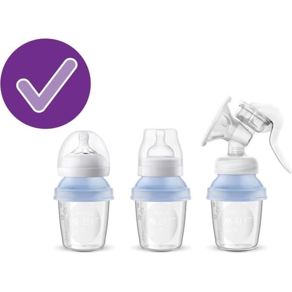 Konserveringsburkar - PHILIPS AVENT - Bröstmjölk - 10 burkar 180ml + 2 adaptrar