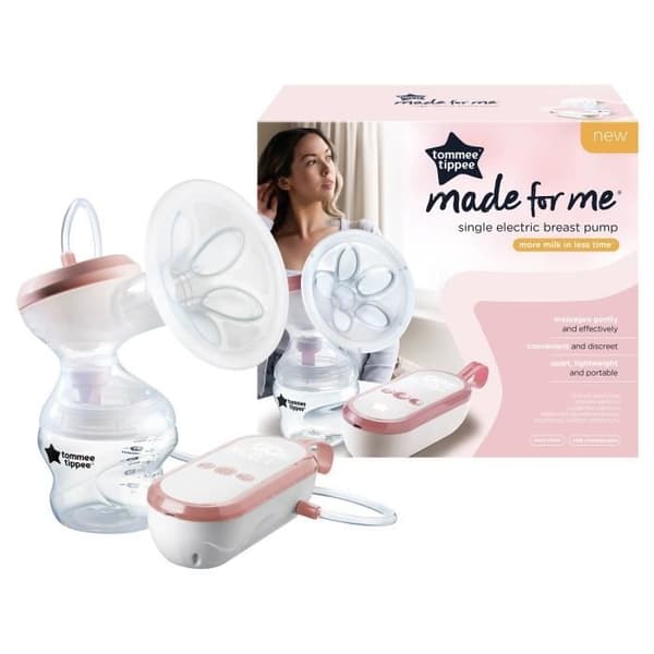 TOMMEE TIPPEE, Elektrisk bröstpump gjord för mig, USB-laddningsbar, tyst och bärbar, flaska ingår
