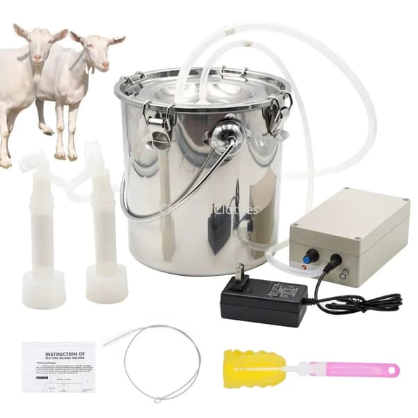 Elektrisk Malkemaskine, Justerbar Sugestyrke, Automatisk Afbrydelse, 5L Kapacitet,5L til ged
