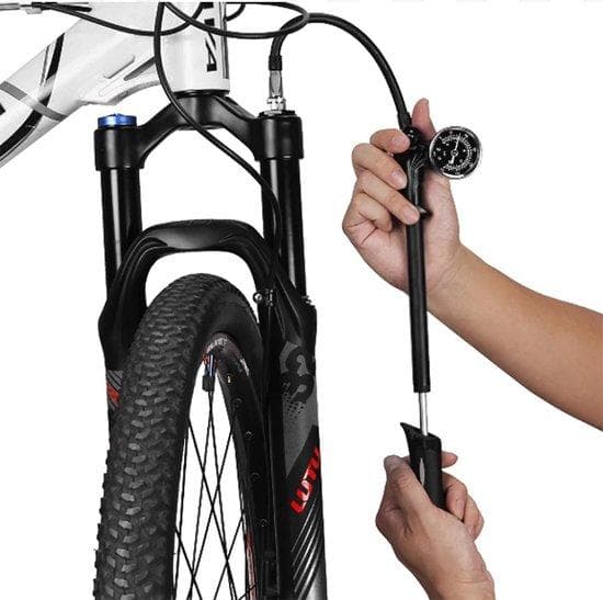 Högtryckscykelpump Mini - 300 PSI Lufttryck - Däckpump - Cykeldäckpump - Cykeltillbehör - Cykelpumpar - Aluminium - Svart
