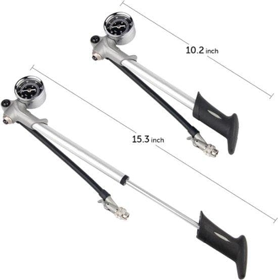 Högtryckscykelpump Mini - 300 PSI Lufttryck - Däckpump - Cykeldäckpump - Cykeltillbehör - Cykelpumpar - Aluminium - Silver