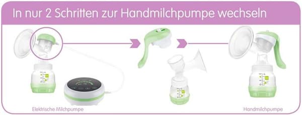 Mam Bröstpump - BPE0001 - 2-i-1 enkelbröstpump (elektrisk och manuell användning), grön