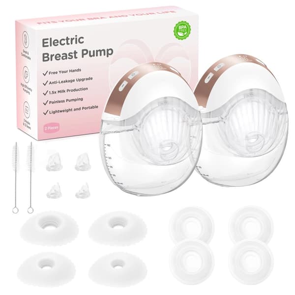 Käytettävä sähköinen rintapumppu, hands-free-toiminto, kivuton pumppaaminen,2 kpl