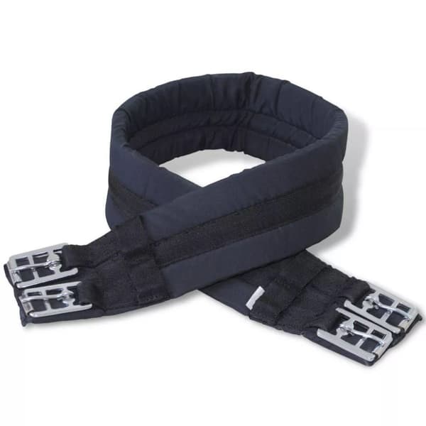 vidaXL Hestesal sett 18 cm, ekte lær, svart, størrelse 17,5”