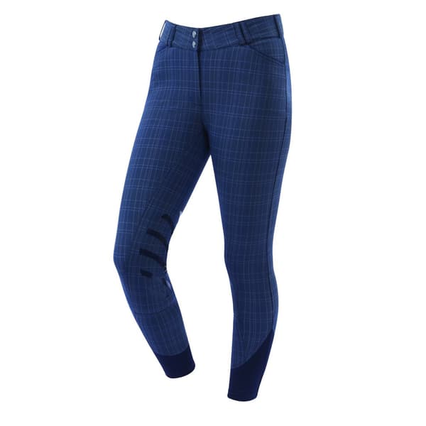 Dublin Kvinnor/Damer Prime Gel Knee Patch Breeches Navy Plaid 34in