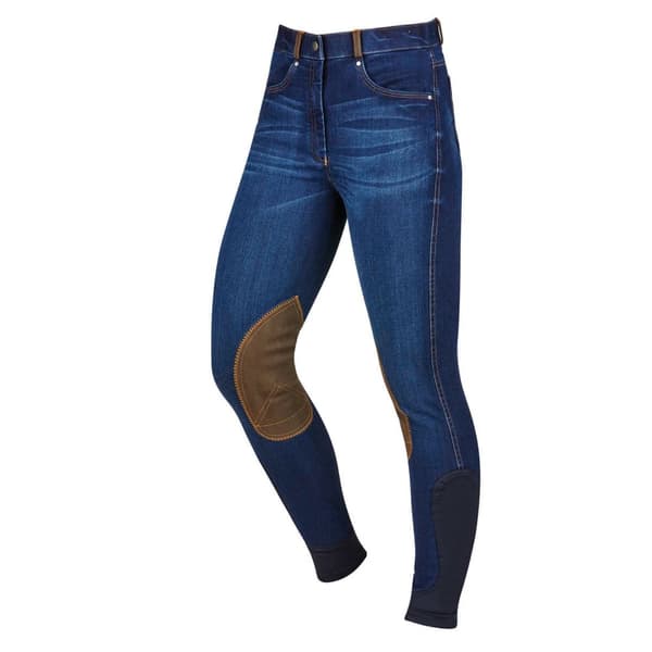 Dublin Womens/Ladies Shona Suede Knee Patch Denim Breeches