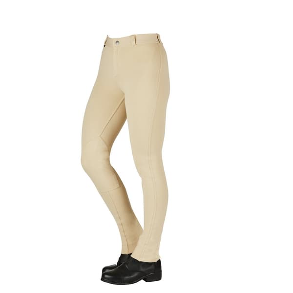 Saxon Dame/Damer Warm Up Jodhpurs i bomuld II Beige 38in