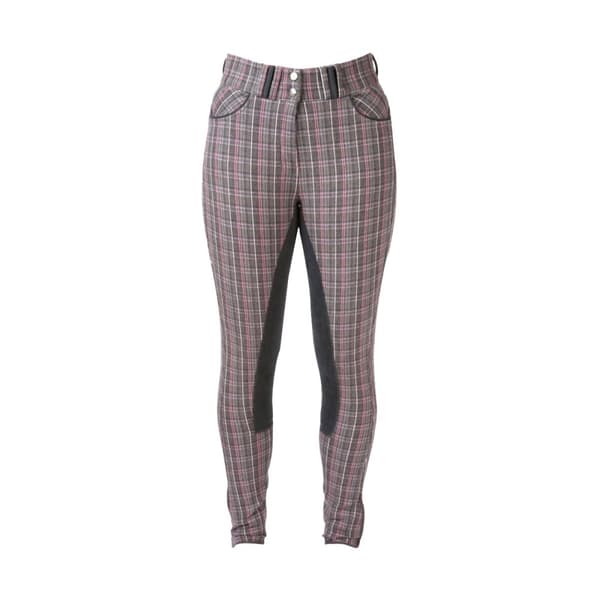 HyPERFORMANCE Frayer Ladies Breeches Grey/Pink Check 28in