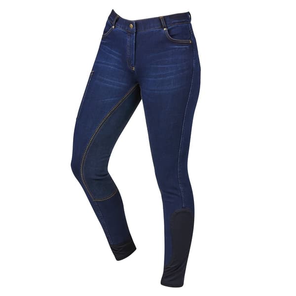 Dublin Womens/Ladies Shona Full Suede Seat Denim Breeches Blue Denim/Navy 32in