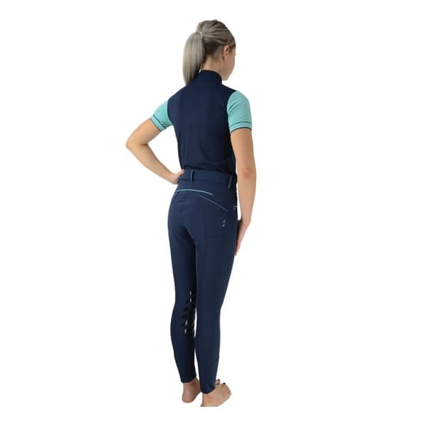 HyFASHION Childrens/Kids Mizs Beatrice Silicone Breeches Navy/Peppermint Green 22in